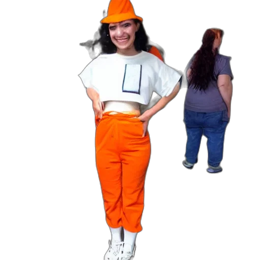 dress, hat, jacket, staff transparent PNG cut-out