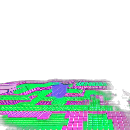 3d render, vaporwave, neon, colorful, hatsune, miku, minecraft, shaders transparent PNG cut-out