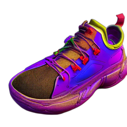 shoes, 3d render, neon, most transparent PNG cut-out