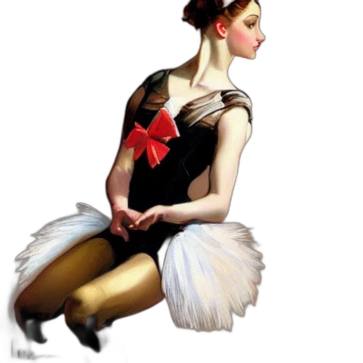 dress, fantasy art, concept art, photorealistic, oil painting, ballerina, painted, leyendecker transparent PNG cut-out