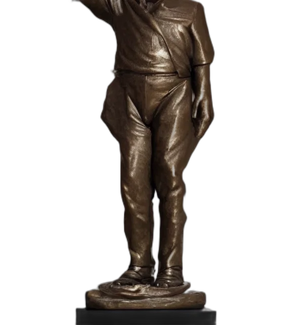 photorealistic, photo, medium, shot, bronze, statue, donald, trump transparent PNG cut-out