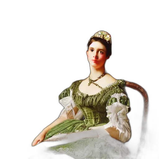 dress, crown, staff, jewelry transparent PNG cut-out