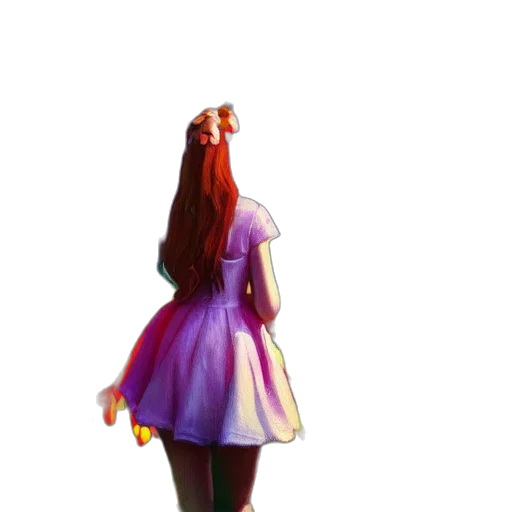 dress, hair, creature, robot transparent PNG cut-out