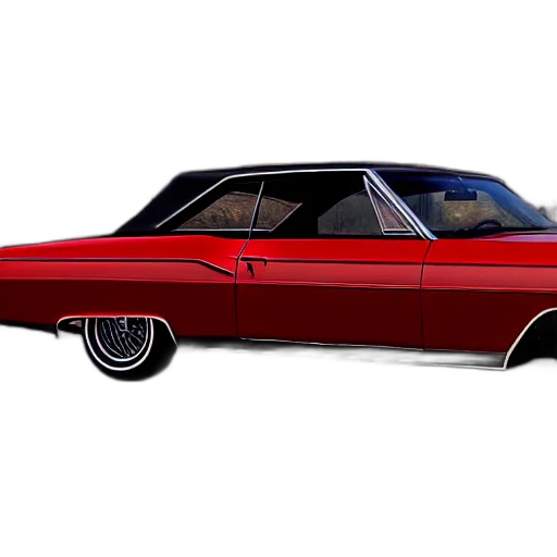 car, photorealistic, 3d render, concept art, red, door, chevrolet, impala transparent PNG cut-out