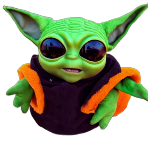 jacket, creature, staff, mask, 3d render, outer space, mandalorian, large transparent PNG cut-out