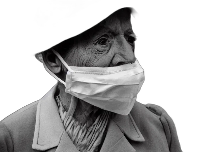 mask, face, staff, hat, photorealistic, cinematic, mid, shot transparent PNG cut-out