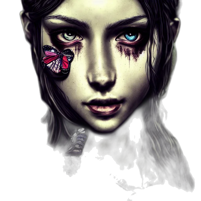 face, mask, creature, fantasy art, photorealistic, concept art, cyberpunk, outer space transparent PNG cut-out