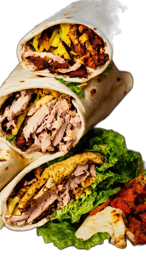 food, photorealistic, photo, shawarma transparent PNG cut-out