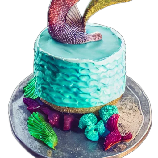 hat, food, dragon, 3d render, pastel, mermaid, cake, advertisement transparent PNG cut-out