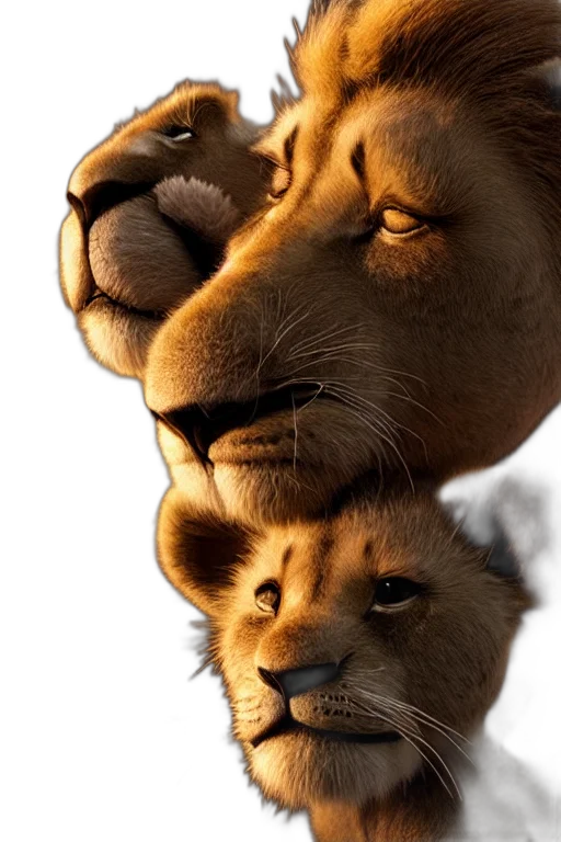 animal, face, crown, creature, photorealistic, concept art, 3d render, earth tones transparent PNG cut-out