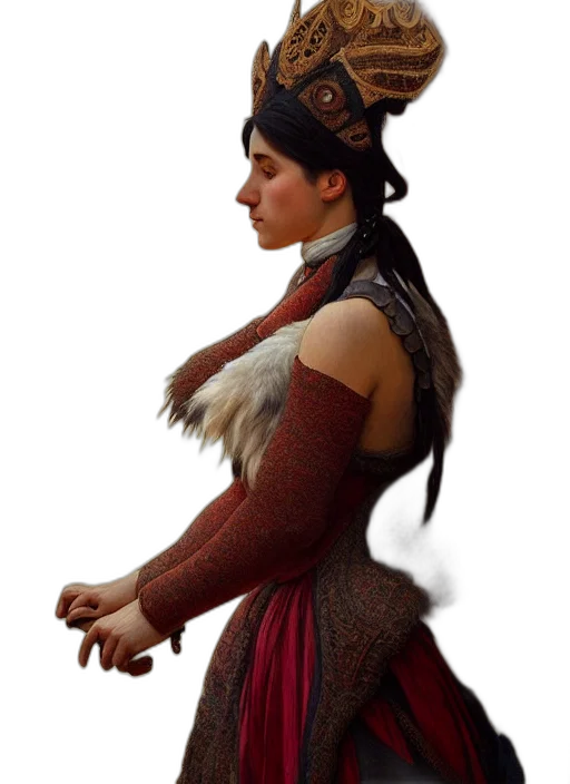 dress, staff, dragon, jewelry, fantasy art, concept art, photorealistic, oil painting transparent PNG cut-out