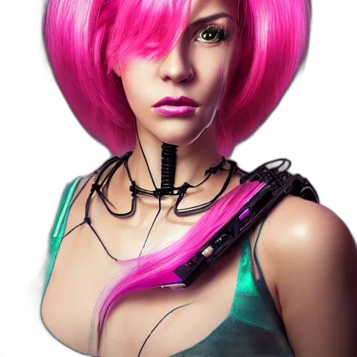 weapon, staff, hair, cyberpunk transparent PNG cut-out