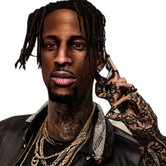 jacket, photorealistic, travis, scott, intricate, detailed, jaw, dropping transparent PNG cut-out