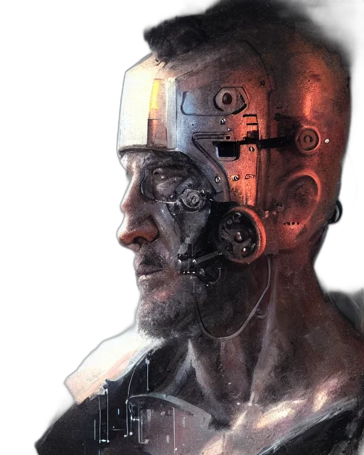 robot, face, mask, cyberpunk transparent PNG cut-out