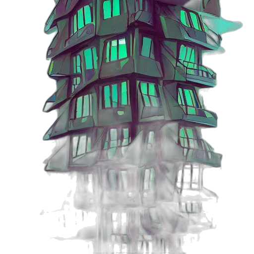building, tree, crown, robot transparent PNG cut-out