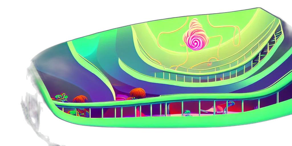 car, 3d render, concept art, vaporwave transparent PNG cut-out