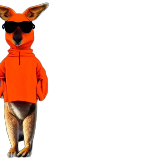 jacket, animal, creature, 3d render, concept art, portrait, photo, kangaroo transparent PNG cut-out