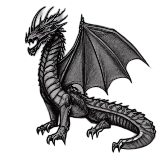 dragon, animal, creature, staff transparent PNG cut-out