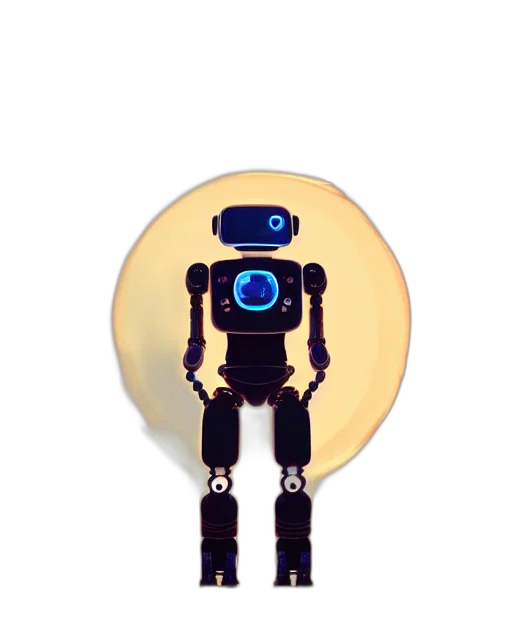 robot, staff, weapon, creature transparent PNG cut-out