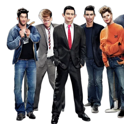 staff, boys transparent PNG cut-out