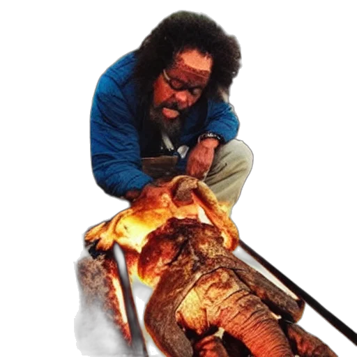 animal, weapon, creature, staff, concept art, fire, color, photo transparent PNG cut-out