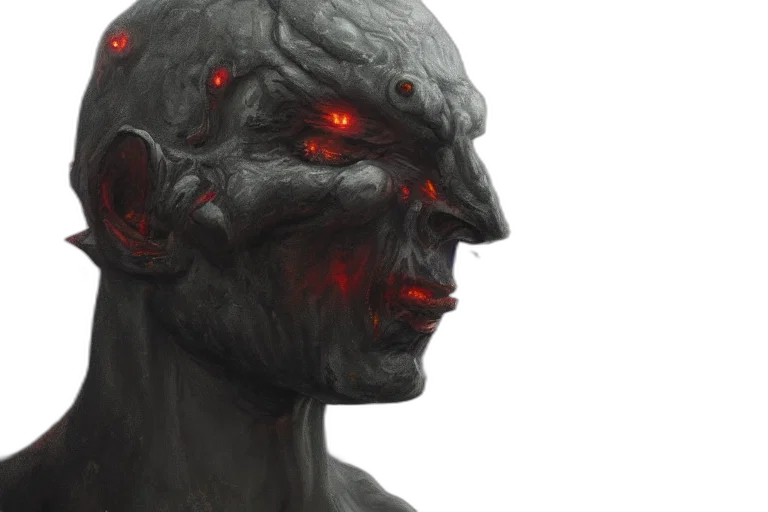 face, mask, robot, creature, concept art, cyberpunk, 3d render, photorealistic transparent PNG cut-out