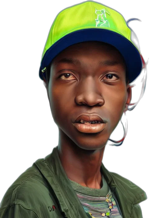 face, hat, staff, animal, photorealistic, 3d render, concept art, fantasy art transparent PNG cut-out