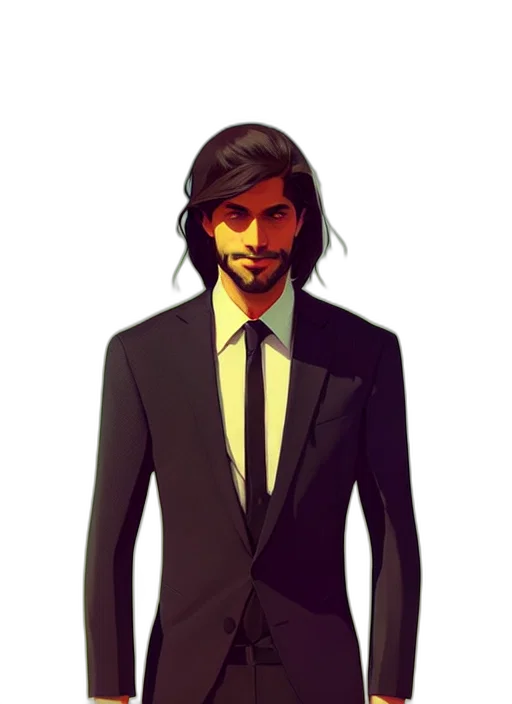 staff, jacket, face, concept art, cartoon, pixel art, fantasy art, dark transparent PNG cut-out