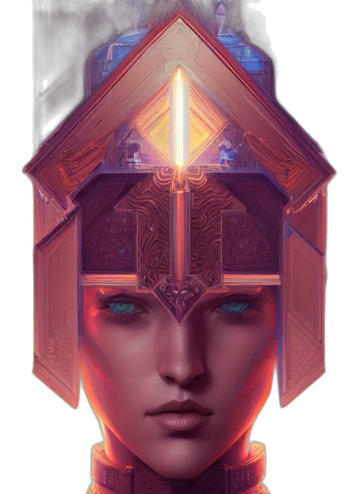 face, crown, sword, robot transparent PNG cut-out
