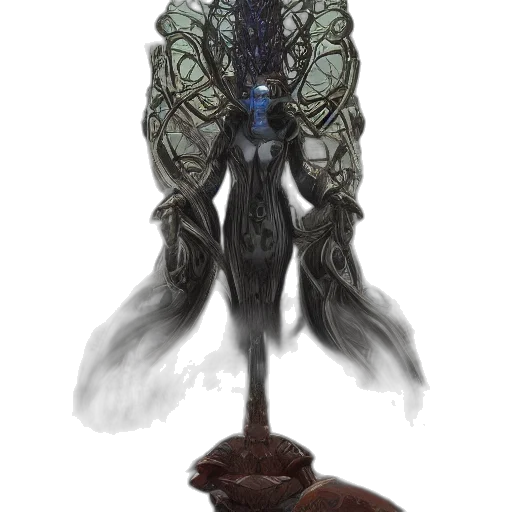 creature, hair, robot, staff transparent PNG cut-out