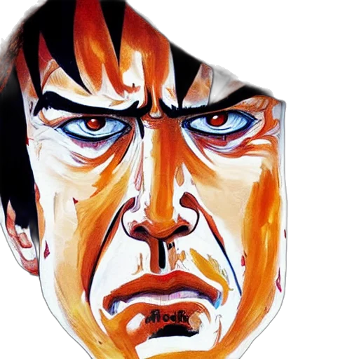 face, mask, comic book art, photorealistic transparent PNG cut-out