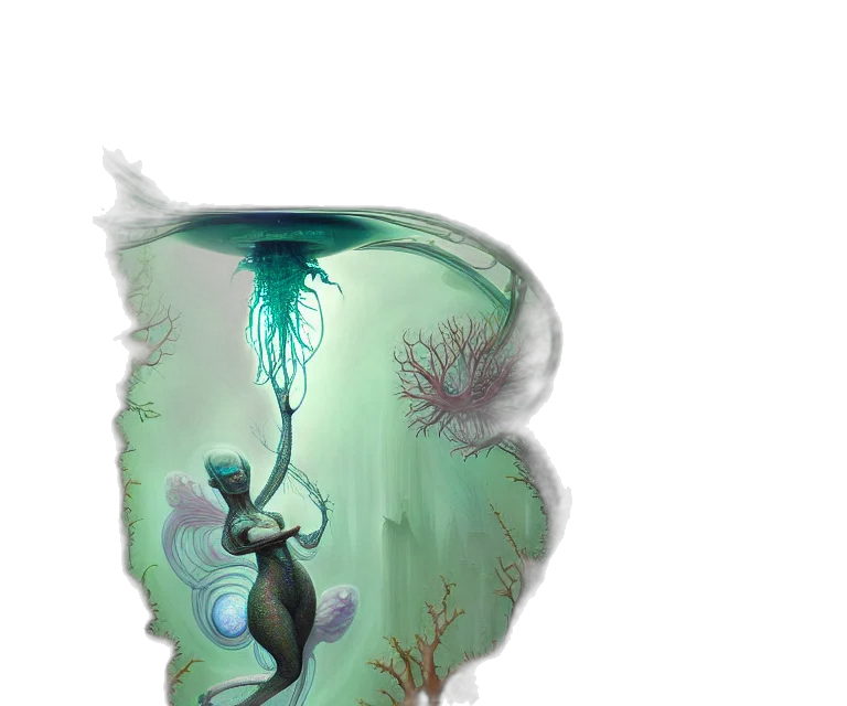 bottle, crown, creature, hat, concept art, fantasy art, watercolor, pixel art transparent PNG cut-out