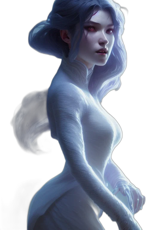 dress, staff, face, fantasy art transparent PNG cut-out