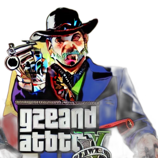 weapon, concept art, comic book art, pixel art, cartoon, gta, style, red transparent PNG cut-out