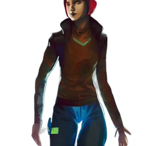 jacket, staff, robot, concept art transparent PNG cut-out