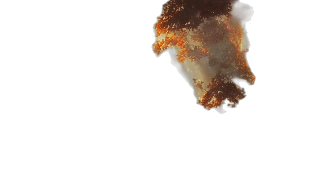 dragon, hair, weapon, mask, 3d render, photorealistic, concept art, fire transparent PNG cut-out