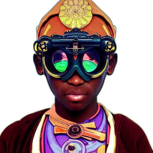 mask, staff, face, robot, concept art, cyberpunk, 3d render, photorealistic transparent PNG cut-out