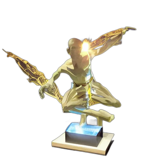 weapon, sword, crown, robot, 3d render, concept art, vaporwave, fantasy art transparent PNG cut-out