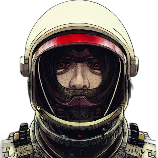 face, mask, robot, concept art, comic book art, anime, pixel art, outer space transparent PNG cut-out