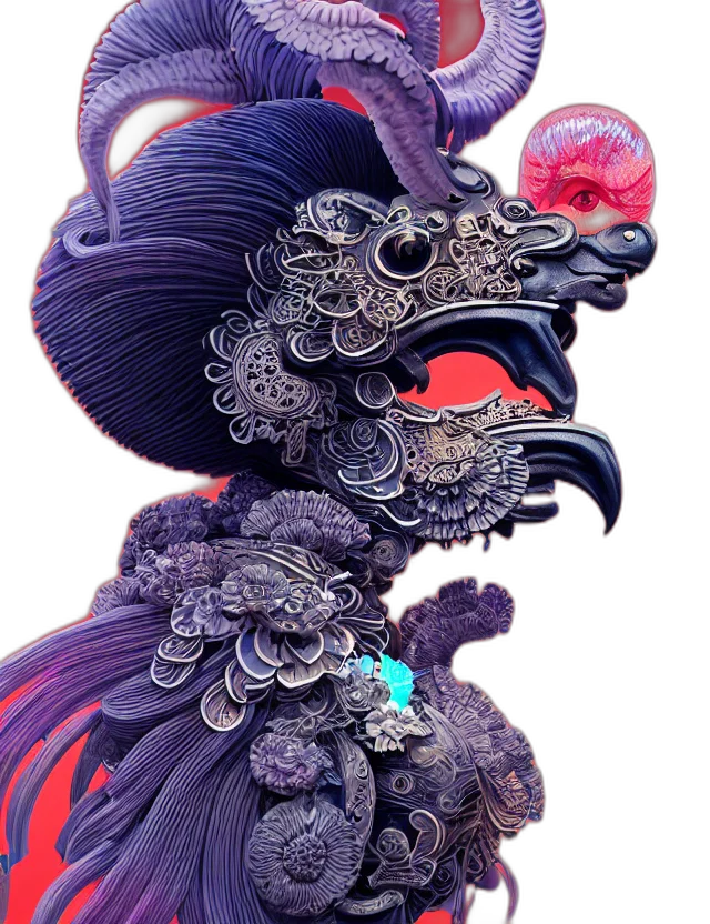 dragon, mask, staff, crown, fantasy art, concept art, 3d render, photorealistic transparent PNG cut-out