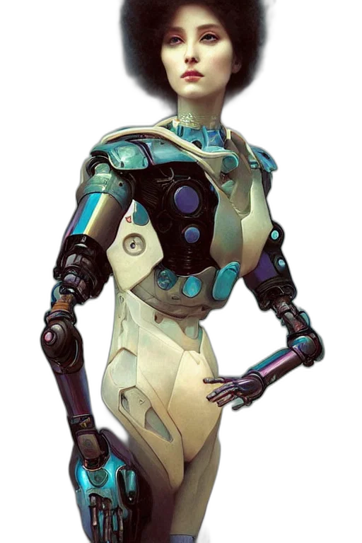 robot, staff, dress, face, concept art, cyberpunk, 3d render, fantasy art transparent PNG cut-out