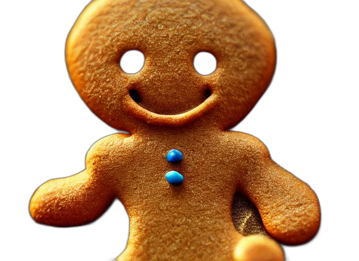 food, robot, jewelry, face, 3d render, photorealistic, little, gingerbread transparent PNG cut-out