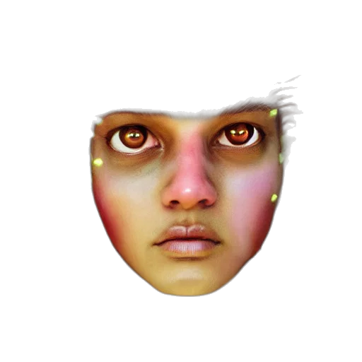 face, mask, jewelry, creature, 3d render, photorealistic, concept art, pixel art transparent PNG cut-out