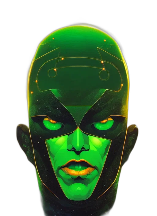 mask, face, robot, comic book art transparent PNG cut-out