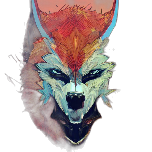 mask, creature, face, watercolor, concept art, fantasy art, pixel art, red transparent PNG cut-out