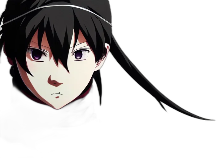 face, mask, anime, 3d render, photorealistic, concept art, monochrome, dark transparent PNG cut-out