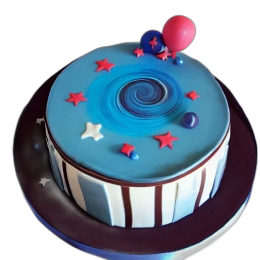 3d render, birthday, cake, universe transparent PNG cut-out