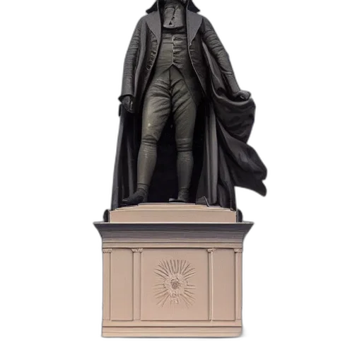 staff, statue, george, washington, front, religious, temple, modeled transparent PNG cut-out