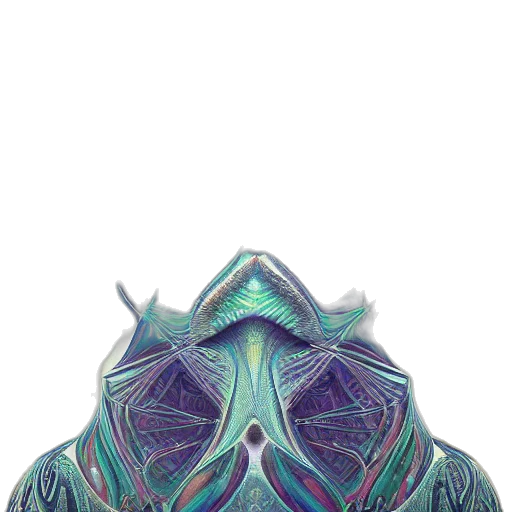mask, creature, hat, crown, 3d render, concept art, vaporwave, fantasy art transparent PNG cut-out