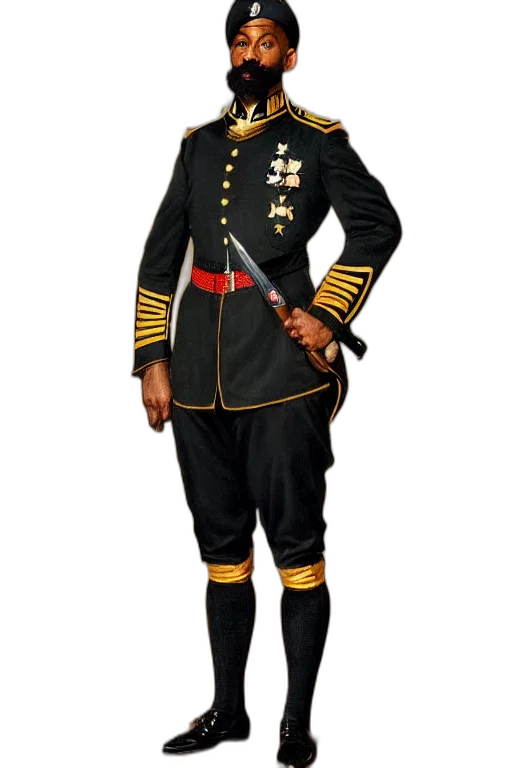 staff, jacket, sword, hat transparent PNG cut-out